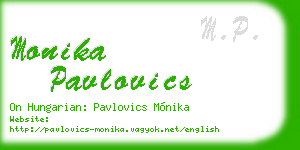 monika pavlovics business card